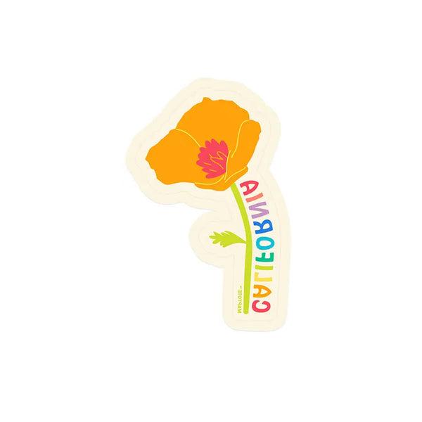 California Rainbow Poppy Sticker